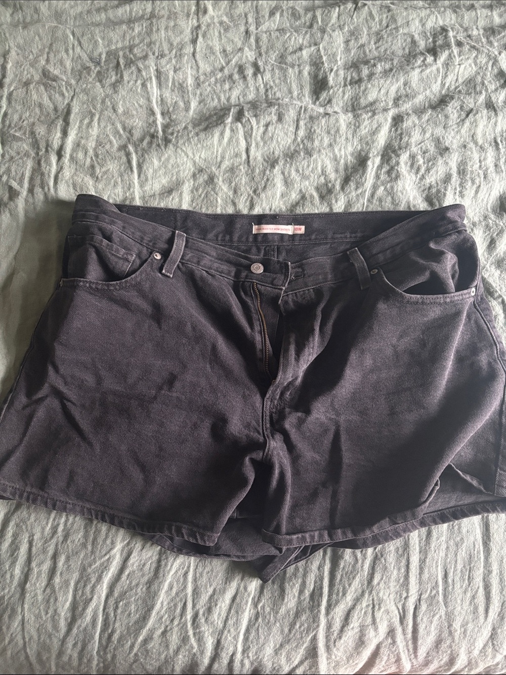 Levi's Black Denim Relaxed Fit Jean Shorts